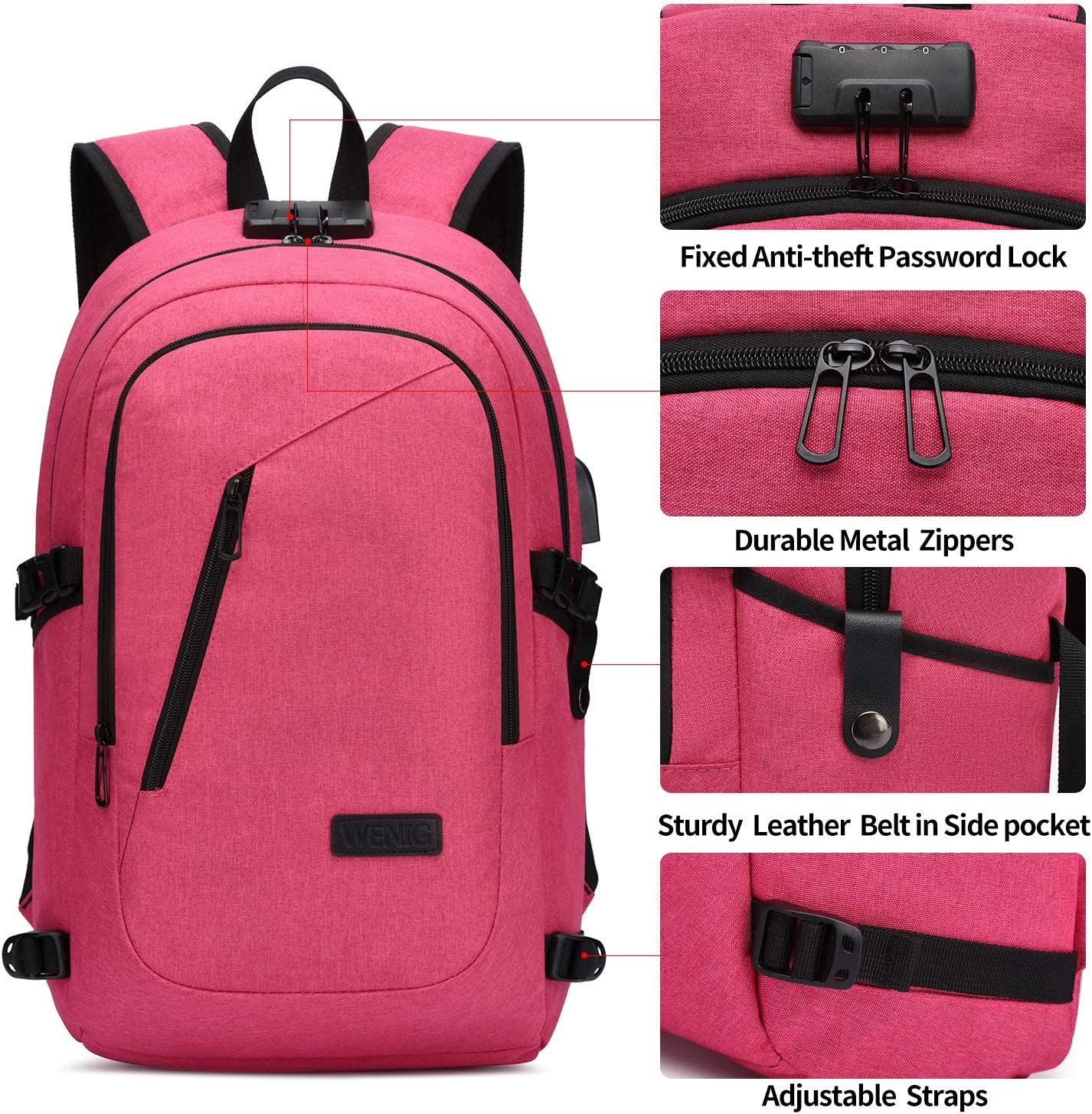 Laptop Backpack,Business Travel Anti Theft Backpack Gift for Men Women with USB Charging Port Lock,Slim Durable Water Resistant College School Bookbag Computer Bag Fits 15.6 Inch Laptop Notebook - Image 5